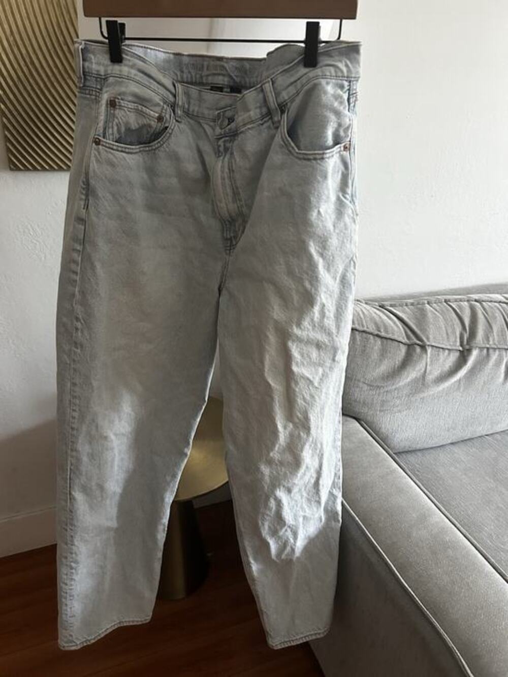 American Eagle Woman’s Strigid Jeans 18 Highest Crossover Waist Baggy Straight